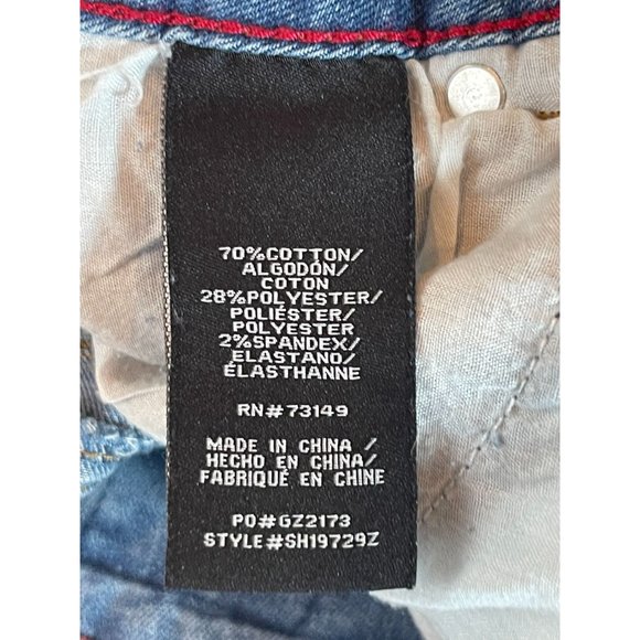 Boom Boom Jeans Womens Cut Off Short SH19729Z Button Fly Distressed Blue Size 9 - Picture 8 of 9